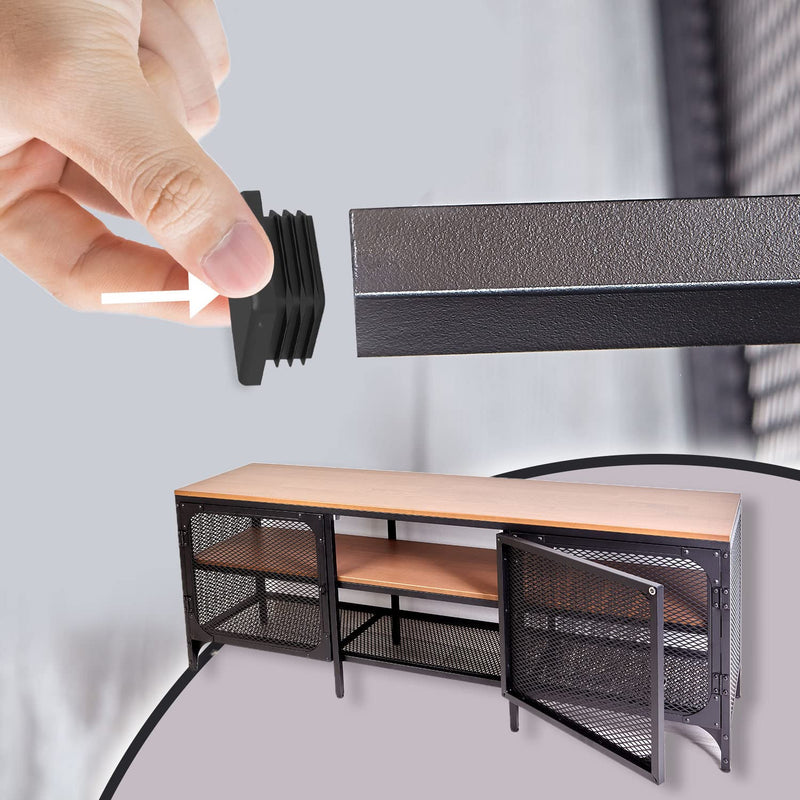 [Australia - AusPower] - Prescott Plastics 3/4" - 0.75" Square Plastic Hole Plugs, Inserts, Black End Caps for Metal Tubing, Fences, Glide Protection from Chair Legs and Furnitures (10 Pack) 10 