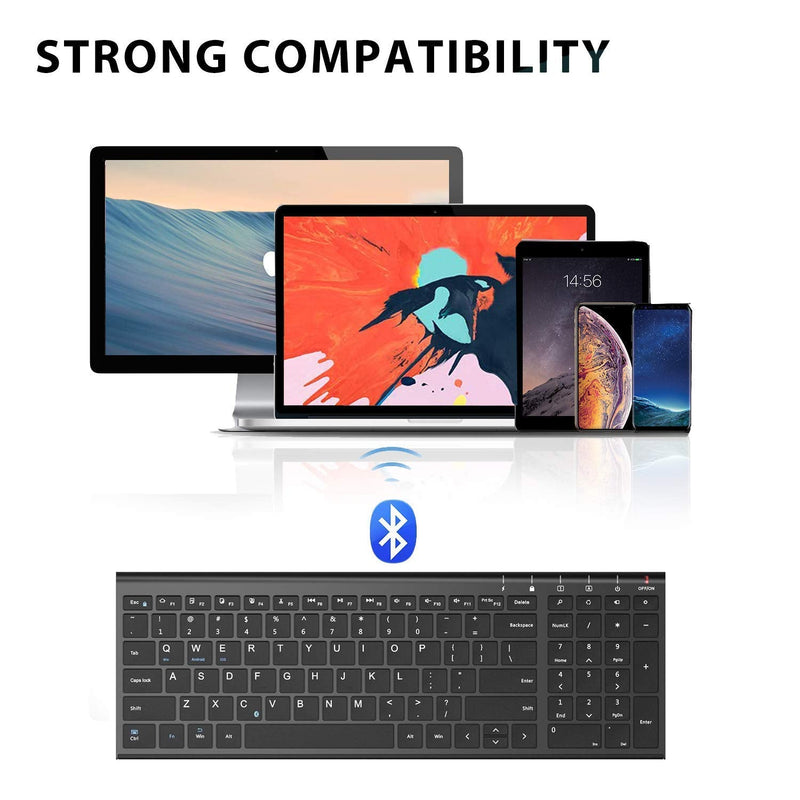 [Australia - AusPower] - iClever GK03 Wireless Keyboard and Mouse Combo - 2.4G Portable Wireless Keyboard Mouse, Rechargeable Battery Ergonomic Design and iClever BK10 Bluetooth Keyboard, Universal Wireless Keyboard 