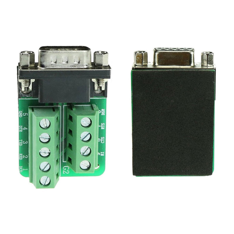 [Australia - AusPower] - Sysly DB9 Male and DB9 Female D-SUB Adapter Plate Connector RS232 Serial to Terminal Board Signal Module 