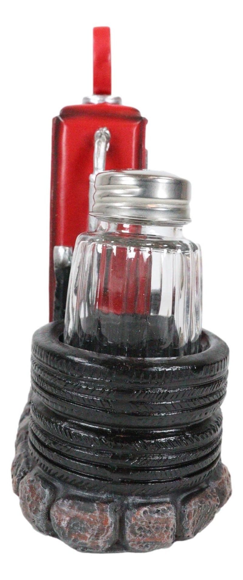 [Australia - AusPower] - Ebros Gift Vintage Nostalgia Route 66 Highway Stop Old Fashioned Red Gas Pump Station Salt and Pepper Shaker Holder Figurine Cross Country Road Trip Lovers Kitchen Accent 