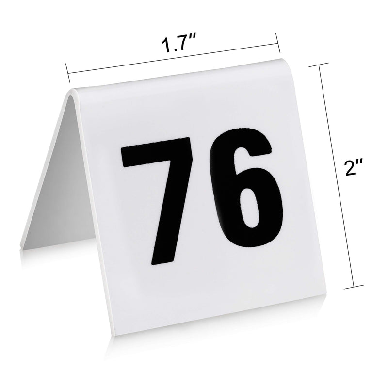[Australia - AusPower] - New Star Foodservice 27587 Double Sided Plastic Table Numbers, 76-100, Acrylic, White, 1.7" x 2" 