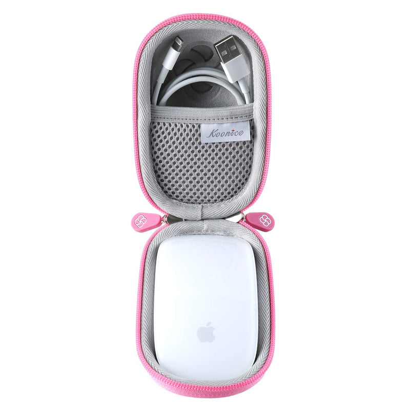 [Australia - AusPower] - Koonice Hard Case Compatible for Apple Magic Mouse (I and II 2nd Gen) Including Carabiner (Pink) Pink 