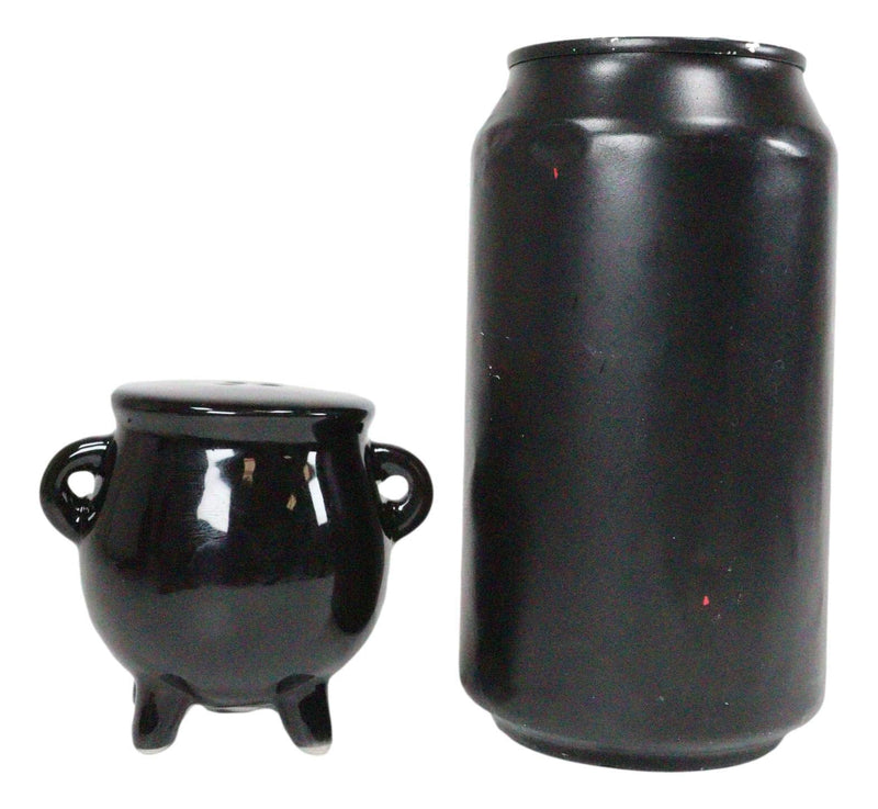 [Australia - AusPower] - Ebros Gift Halloween Witching Hour Wicca Witch Magic Black Cauldrons Salt And Pepper Shakers Set Ceramic Figurines Potion Cauldron Kitchen Tabletop Decor Collectible 