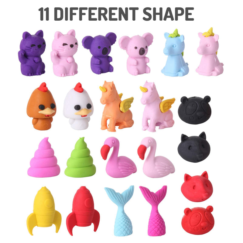 [Australia - AusPower] - Mr. Pen- Animal Topper Erasers, 22 Pack, 8 Pack Take Apart Animal Erasers, Pencil Toppers, Pencil Erasers Toppers for Kids, Eraser Tops, Cap Erasers for Pencils, Fun Erasers Kids, Pencil Top Erasers 
