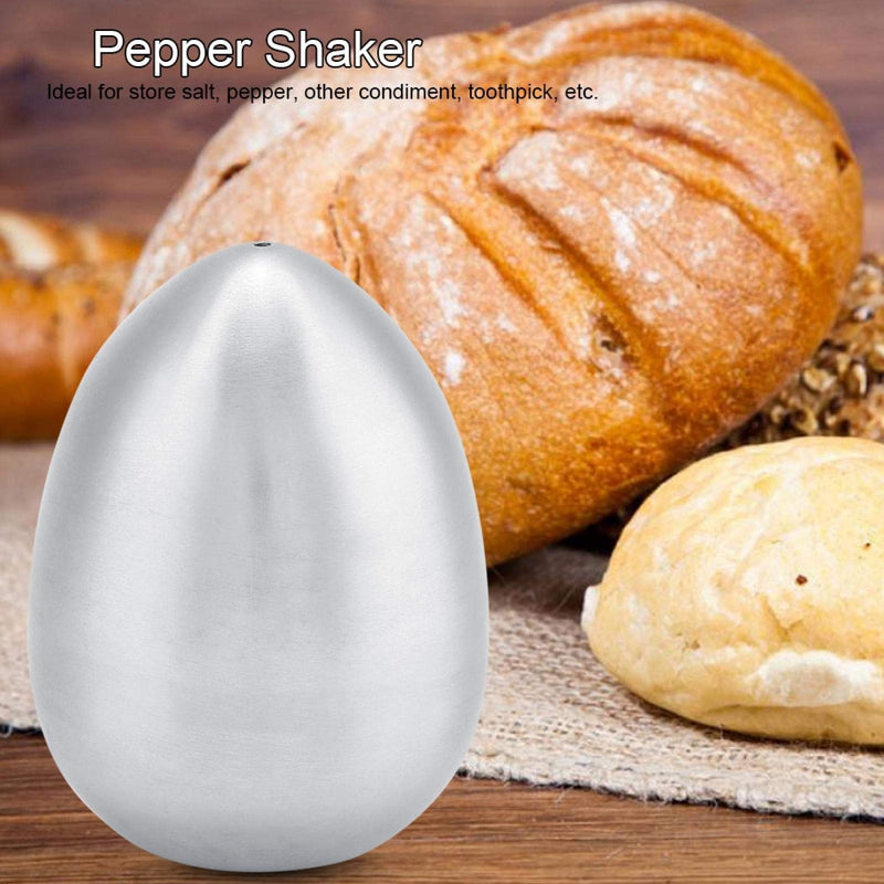 [Australia - AusPower] - Pepper Shaker,Stainless Steel Egg Shape Pepper Shaker Pot Spice Jar Bottles for Kitchen Supplies(Single hole) Single hole 