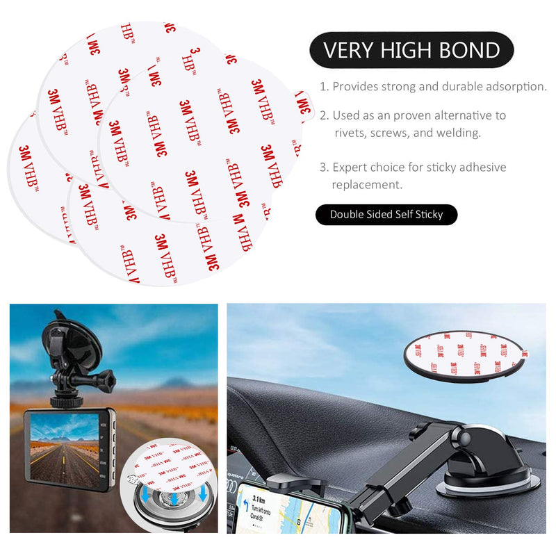 [Australia - AusPower] - Very High Bond Sticky Adhesive for Dashboard Pad Mounting Disk, AZXYI 6pcs Car Sticky Adhesive Replacement, Double Sided Stickers Adhesive for Suction Cup Dashboard Disc, GPS, Windshield, Dash Cam 
