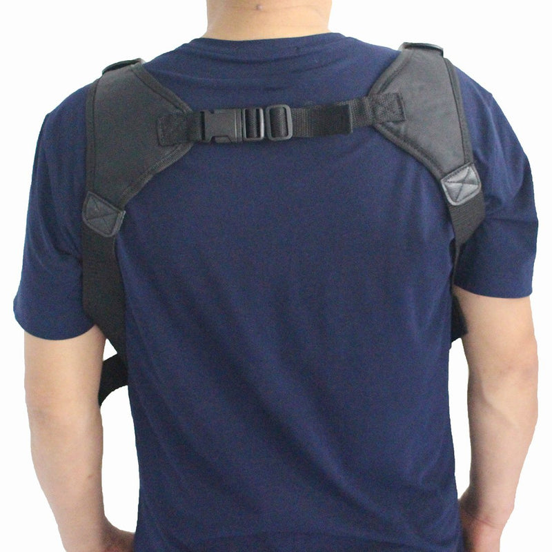 [Australia - AusPower] - GoodQbuy Universal Radio Harness Chest Rig Bag Pocket Pack Holster Vest for Two Way Radio (Rescue Essentials) (Leather Black) Leather Black 