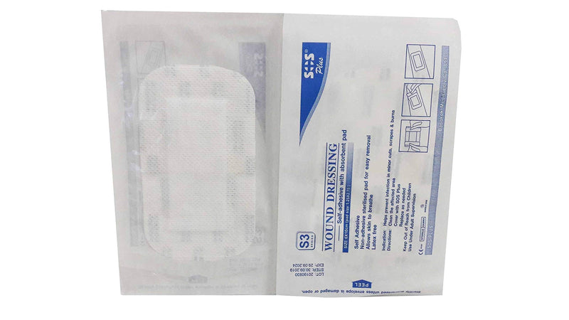 [Australia - AusPower] - 3 Packs of SOS Plus S3 Series Wound Dressing and Self Adhesive with Absorbent Pad.Size 6x10 cm. (4 Pads/ Pack) 