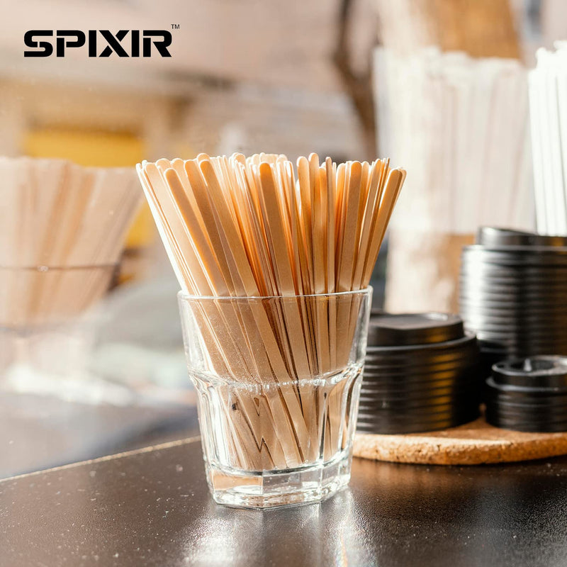 [Australia - AusPower] - SPIXIR Coffee Stirrers Disposable Wooden Coffee Stir Sticks - Biodegradable Eco-Friendly Round-End Birchwood 5.5 Inches Large Wooden Stir Sticks - Pack of 500 Wood Stir Sticks 