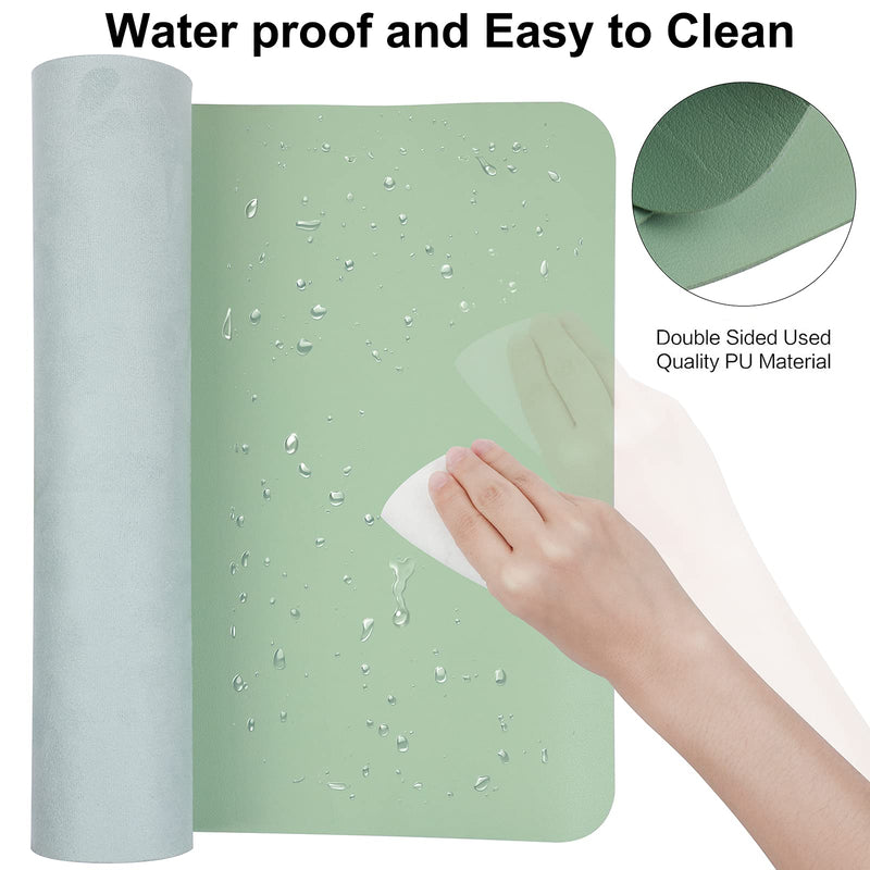 [Australia - AusPower] - Leather Desk Mat,Desk Pad,Desktop mat,Waterproof Desk Mat for Desktop, Desk Mat for Keyboard and Mouse,Leather Mouse Pad Protector for Office and Home,30"x 14" Leather-green 