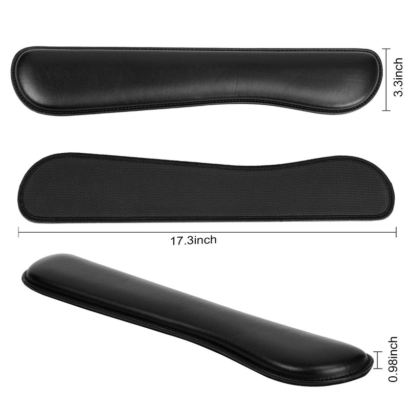 [Australia - AusPower] - RICHEN Ergonomic PU Leather Keyboard Wrist Rest and Mouse Pad with Wrist Support, Memory Foam Set for Computer/Laptop,Gaming and Office, Comfortable for Easy Typing & Pain Relief (PU Black) Pu Black 