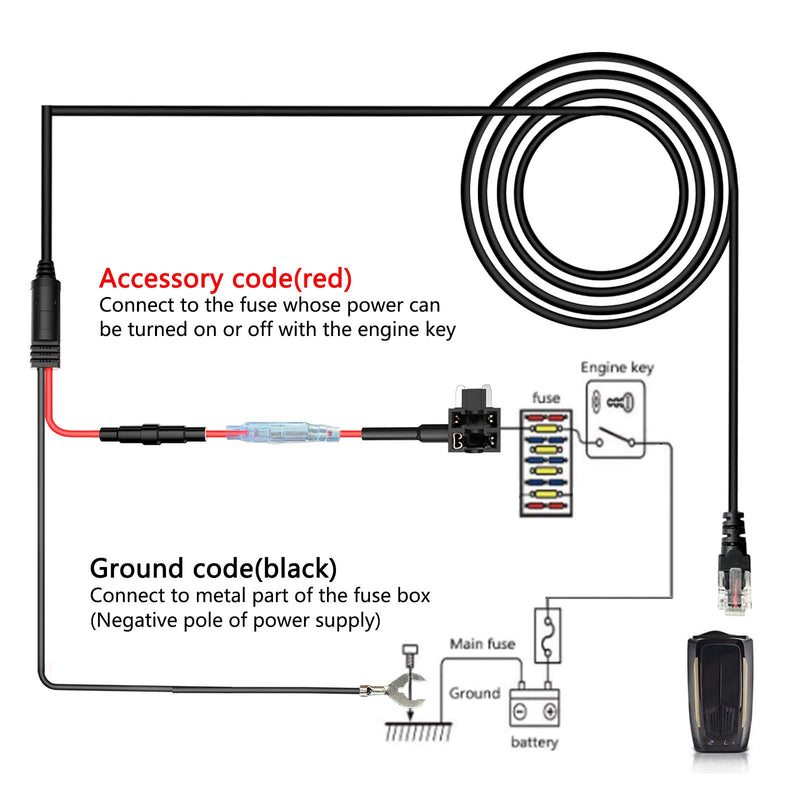[Australia - AusPower] - Radar Detector Hardwire Kit,Direct Wire Wiring kit for Escort Valentine One Uniden Beltronics Cobra Radar Detector Quick Connection Plug and Play Power Cord Cable(13FT RJ11) 