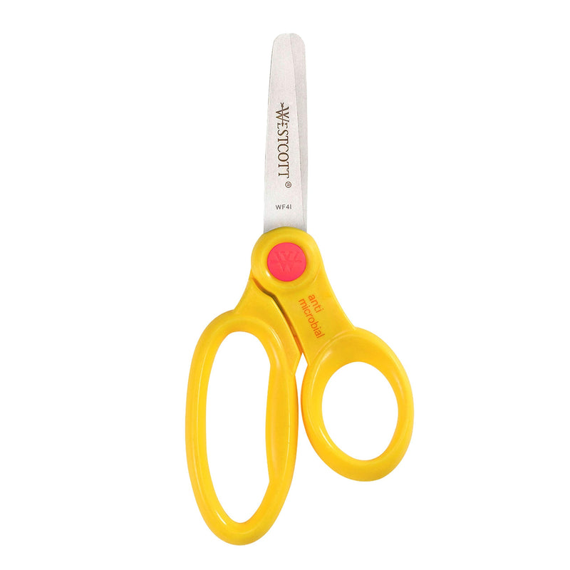 [Australia - AusPower] - Westcott 5’’ Blunt Safety Scissors For Kids With Anti-Microbial Protection, Assorted, Pack of 12 (14871) 