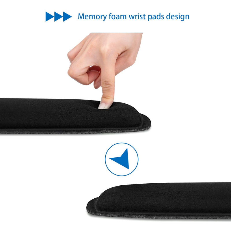 [Australia - AusPower] - Keyboard Wrist Rest, Wrist Pad for Keyboard, Memory Foam Computer Keyboard Pad - 2 Pack, Black 