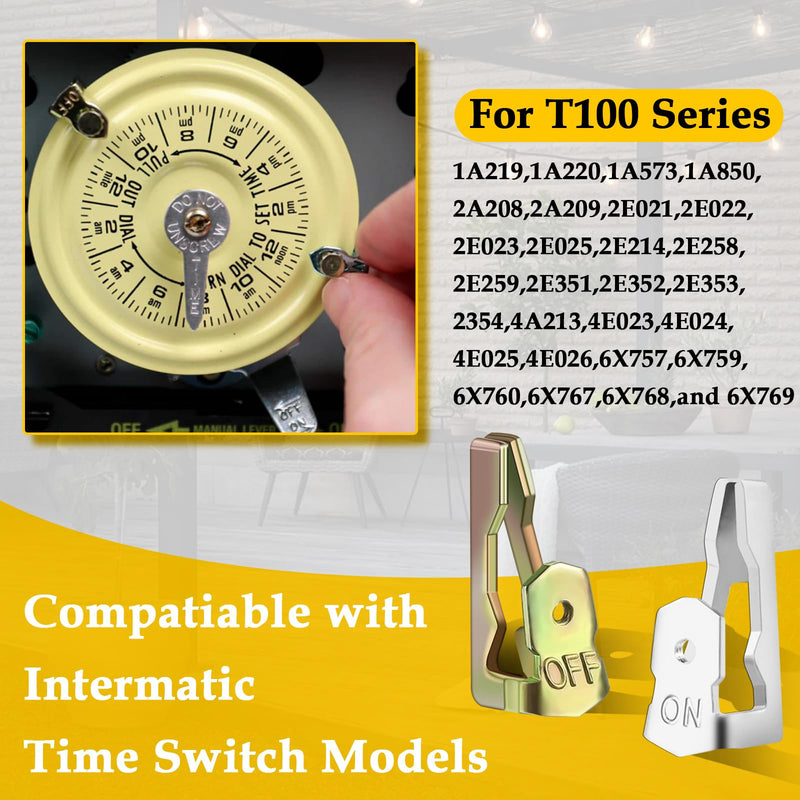 [Australia - AusPower] - HONSNKS Time Switch Trippers Replacement Kit Compatible with Intermatic 156T1978A Used for T100 Series Clock Dial Trippers Pool Timer Components, 2 Pack (Include 4 ON / 4 Off / 8 Screws) 