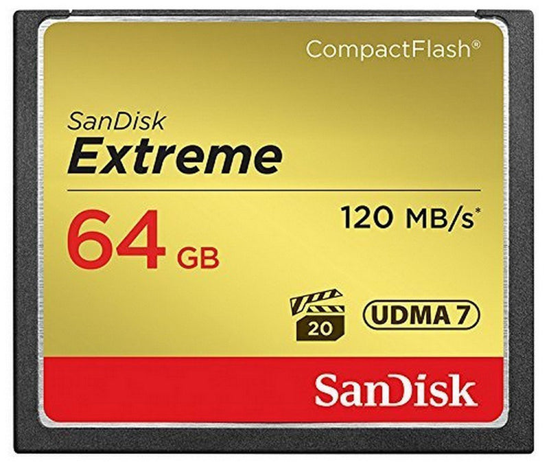 [Australia - AusPower] - SanDisk Extreme 64GB CompactFlash Memory Card works with Canon EOS 7D Mark II Digital DSLR Camera HD UDMA 7 (SDCFXSB-064G-G46) with Everything But Stromboli Microfiber Cloth and Combo Reader 