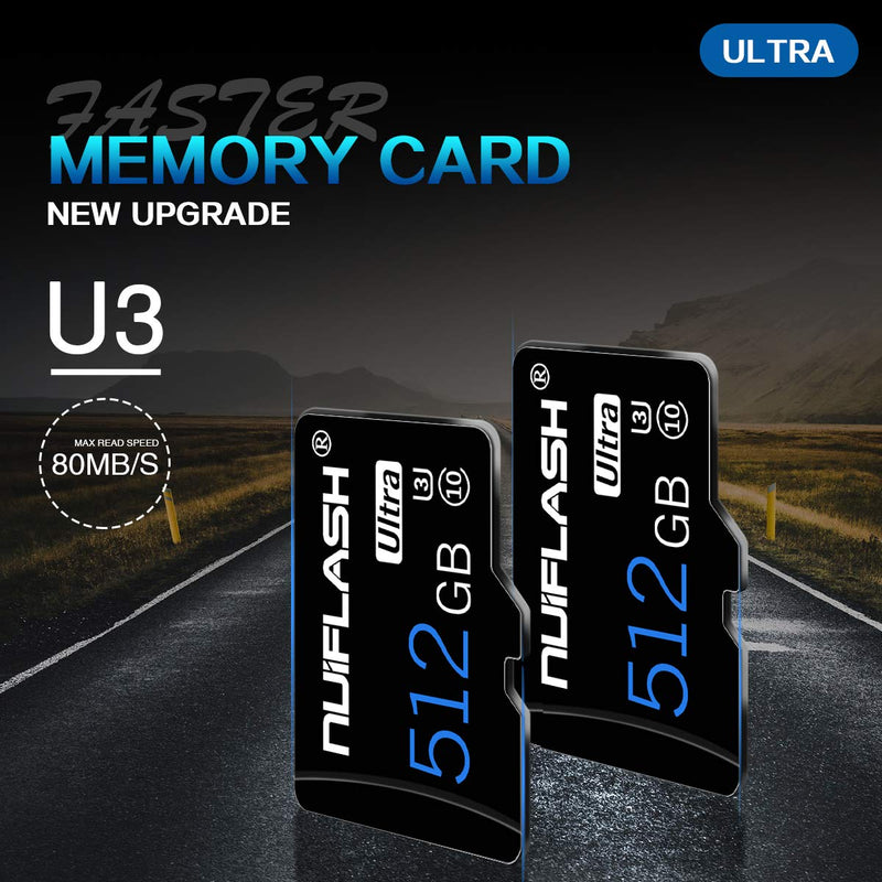 [Australia - AusPower] - 512GB Micro SD Card (Class 10 High Speed) SD Memory Card 512GB TF Card with Adapter for Camera, Phone, Computer, Surveillance,Drone 