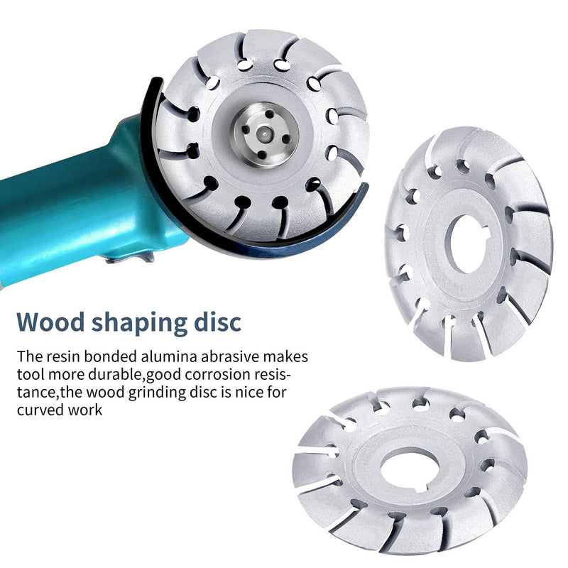 [Australia - AusPower] - Aodaer 4 Pieces Angle Grinder Disc Grinder Chain Disc Wood Carving Disc Tungsten Grinder Shaping Disc Wood Grinding Wheel 12 Teeth Wood Polishing Shaping Disc Wood Grinding Wheel for Wood Cutting 