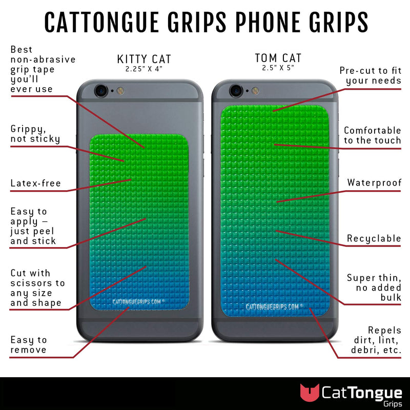 [Australia - AusPower] - Non-Abrasive Cell Phone Grip by CatTongue - 2.25” x 4” Non Slip Grip for Smartphones, Universal Grip with No Added Bulk (Small - Kitty Cat, Rose Bouquet) 
