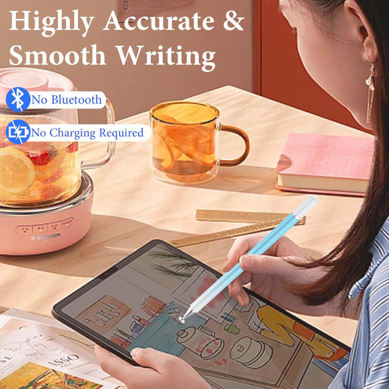 [Australia - AusPower] - Luntak Stylus Pens for Touch Screens, 2 in 1 Magnetic Disc Stylus Pen for iPad with Magnetic Cap, Tablet iPad Pencil Compatible with iPhone/iPad/Android/Microsoft/Surface All Capacitive Touch Screens Green+Blue 