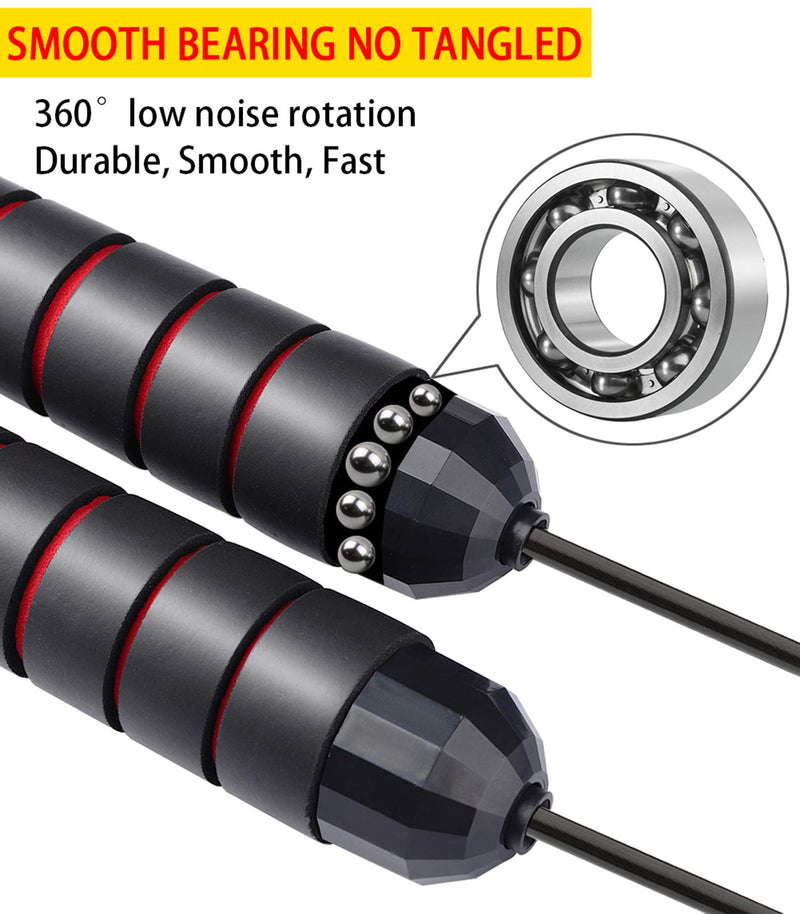 [Australia - AusPower] - Jump Rope, Ball Bearings Tangle-Free Rapid Speed Cable Skipping Rope, Adjustable Jumping Ropes for Men, Women and Kids - 2 Pack 