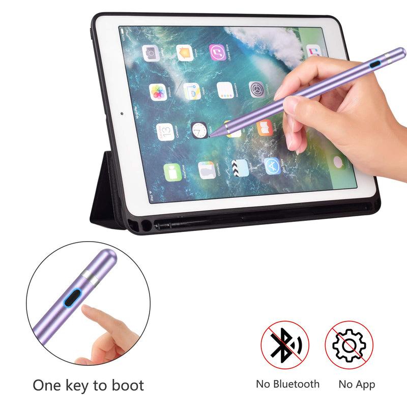 [Australia - AusPower] - Digital Stylus Pens for Touch Screens Fine Point Stylist Pen Precise and Smooth Stylish Pencil Purple 