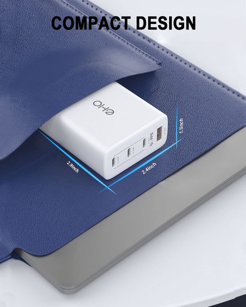 [Australia - AusPower] - USB C Charger, 100W USB-C Power Adapter, Super Fast Charger for Samsung, GaN II Compact & Foldable Versatile Charger, 3 USB C+1 USB Port Charging Block Compatible with MacBook/iPhone/iPad, UL Listed White 