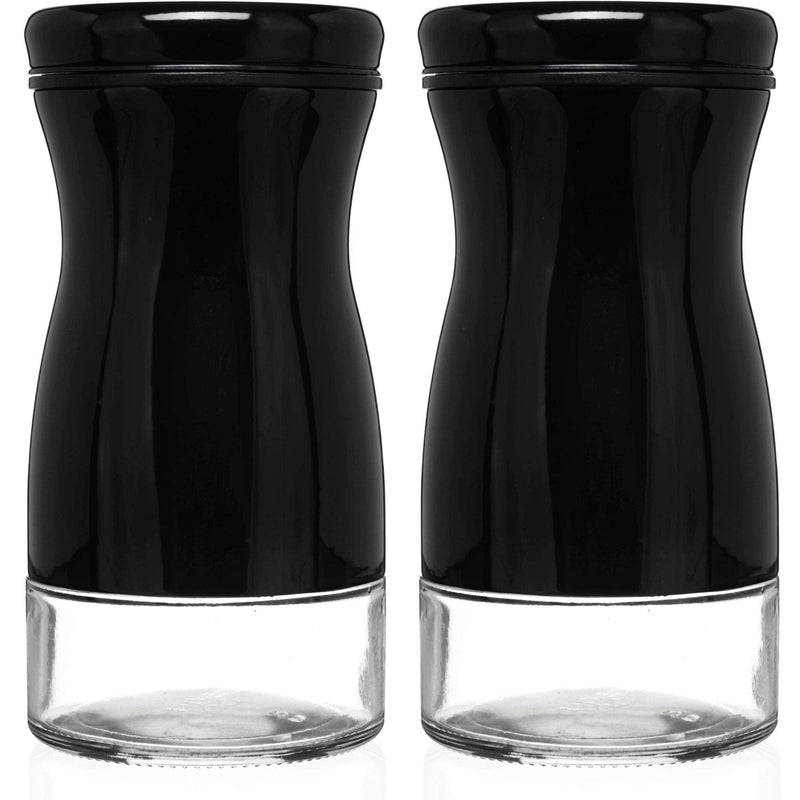 [Australia - AusPower] - CHEFVANTAGE Salt and Pepper Shakers Set with Adjustable Pour Holes - Black 