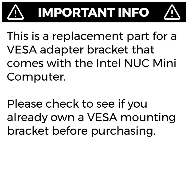 [Australia - AusPower] - HumanCentric VESA Mounting Kit Compatible with Intel NUC | VESA Adapter Bracket to Attach NUC Mini PC Computer to The Back of a Monitor 