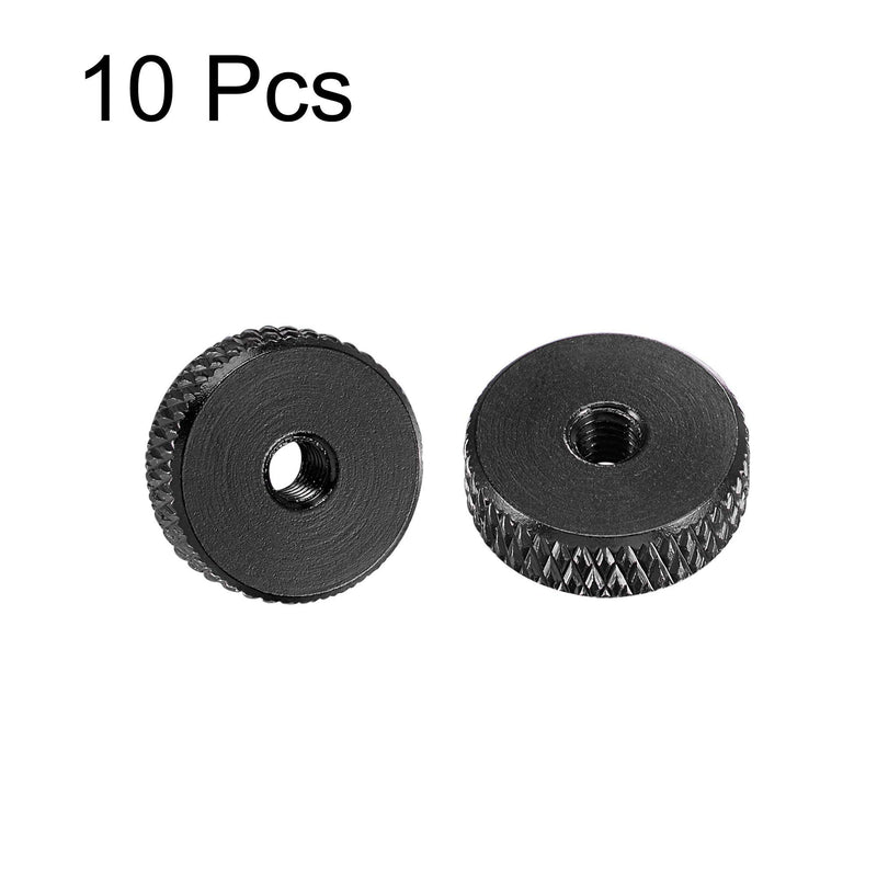 [Australia - AusPower] - uxcell Flat Knurled Nut - M3 x 12mm x 4mm Thumb Nuts Lock Adjusting Nuts Aluminum Alloy Black 10Pcs 