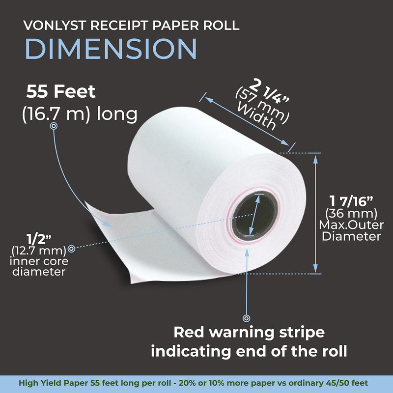 [Australia - AusPower] - Vonlyst Credit Card Machine Paper Roll for Dejavoo Z8 Z9 Z11 (10 rolls) 10 rolls 