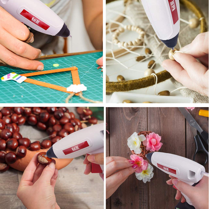 [Australia - AusPower] - KeLDE Fine Tip Cordless Glue Gun Kit - 30 Seconds Heating Time Battery Rechargeable Hot Melt Glue Gun with 7mm Mini Glue Sticks for DIY, Crafts & Home Repairs 