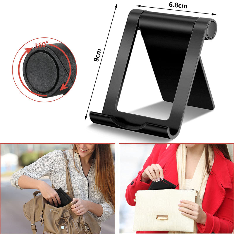 [Australia - AusPower] - 4 Pieces Cell Phone Stand Foldable Phone Holder Multi-Angle Universal Mobile Phone Stand Portable Smartphone Dock Compatible with Most Cell Phone and Tablet for Desk (Black, White, Blue, Pink) Black, White, Blue, Pink 