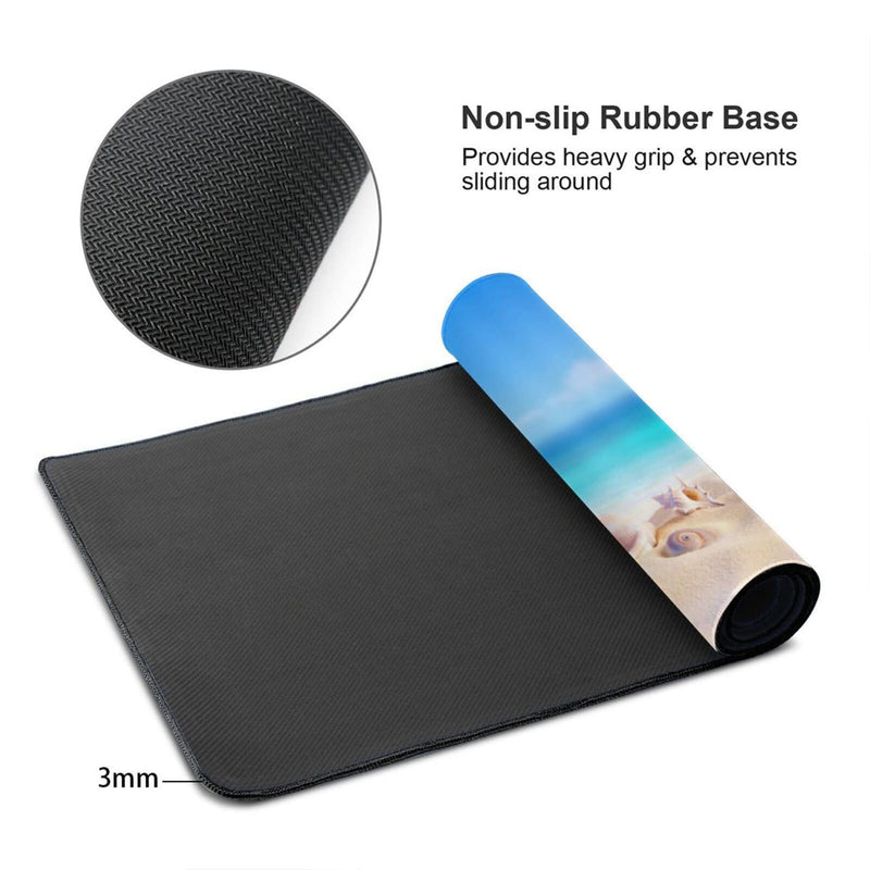 [Australia - AusPower] - Beach Gaming Mouse Pad XL, Extended Large Full Desk Mousepad 31.5 X 11.8 Inch, Waterproof Big Mouse Pad with Stitched Edge, Non-Slip Long Keyboard Mat for Office & Home Caburywe Beach Mouse Pads 