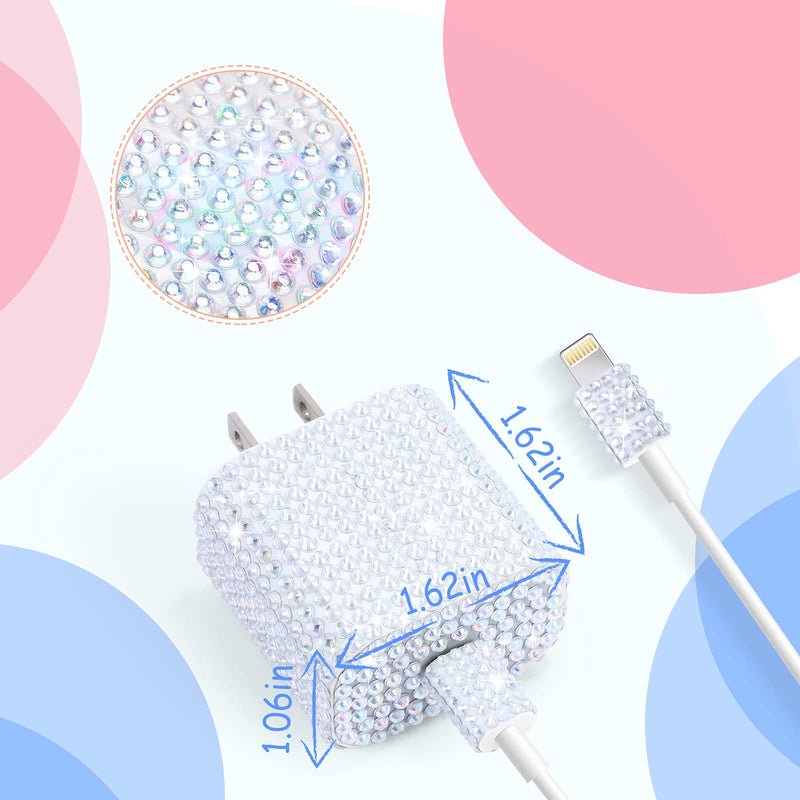 [Australia - AusPower] - Outus 10 Pieces Rhinestones Wall Charger Stickers Bling Handmade USB Charger Crystal Decorations Artificial Diamond Charger Sticker Compatible with iPhone iPad Plug Power Adapter DIY for Women 