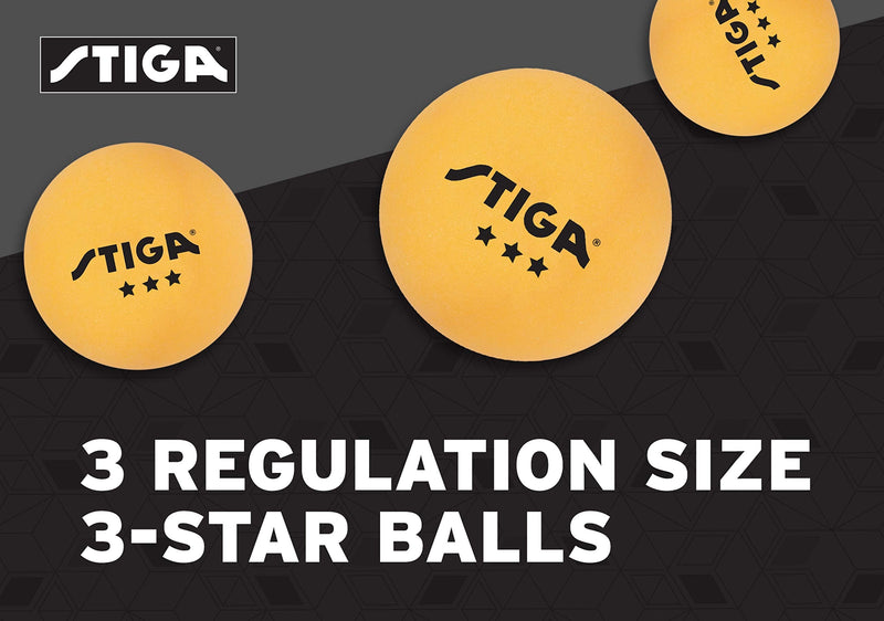 [Australia - AusPower] - STIGA Performance 2 Player Ping Pong Set – 2 Table Tennis Rackets, 3 – 3 Star Orange Balls Included 