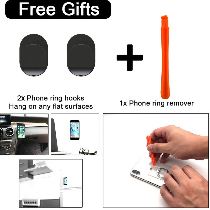 [Australia - AusPower] - Attom Tech Transparent Phone Ring Holder Grip 360 Degree Free Rotation, Clear Cell Phone Finger Ring Kick-Stand Compatible with iPhone X 8 7 Plus 6S 6 5s 5 SE, Galaxy S9 S8 S7 S6 Edge (Rose Gold) 