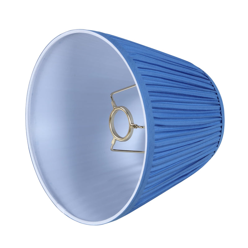 [Australia - AusPower] - Aspen Creative 56502, Hardback Empire Transitional UNO Lamp Shade, Mushroom Pleated Blue Faux Silk Fabric, 5" Top x 9" Bottom x 7" Slant Height, Slip 33mm 