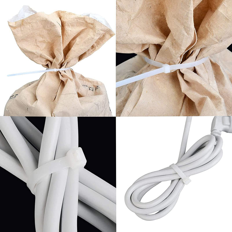 [Australia - AusPower] - White zip ties 18 inch Large Cable ties wraps100 pcs/Pack outdoor use Long plastic ties with 60 Pounds tensile White 