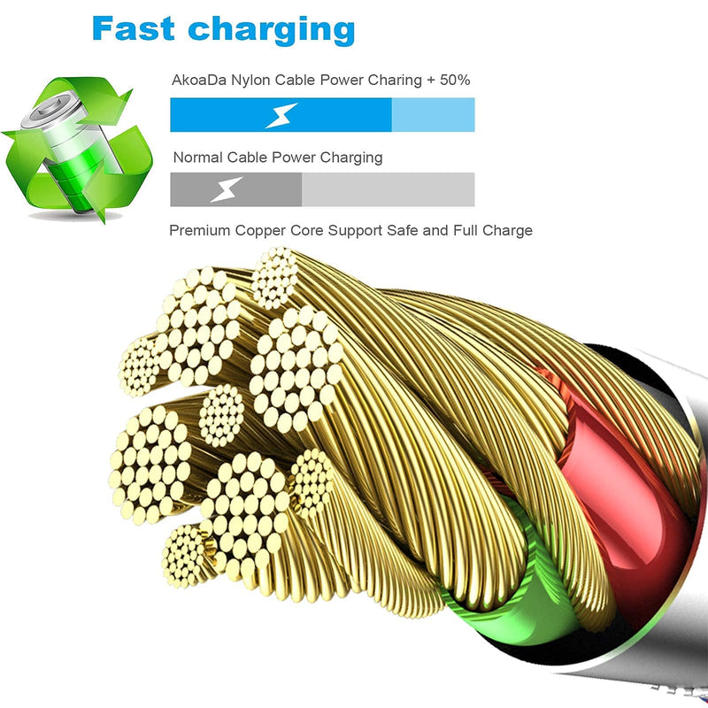 [Australia - AusPower] - [Apple MFi Certified] 6Pack 3/3/6/6/6/10 FT iPhone Charger Nylon Braided Fast Charging Lightning Cable Compatible iPhone 13 mini/13/12/11 Pro MAX/XR/XS/8/7/Plus/6S/SE/iPad Multicolored 