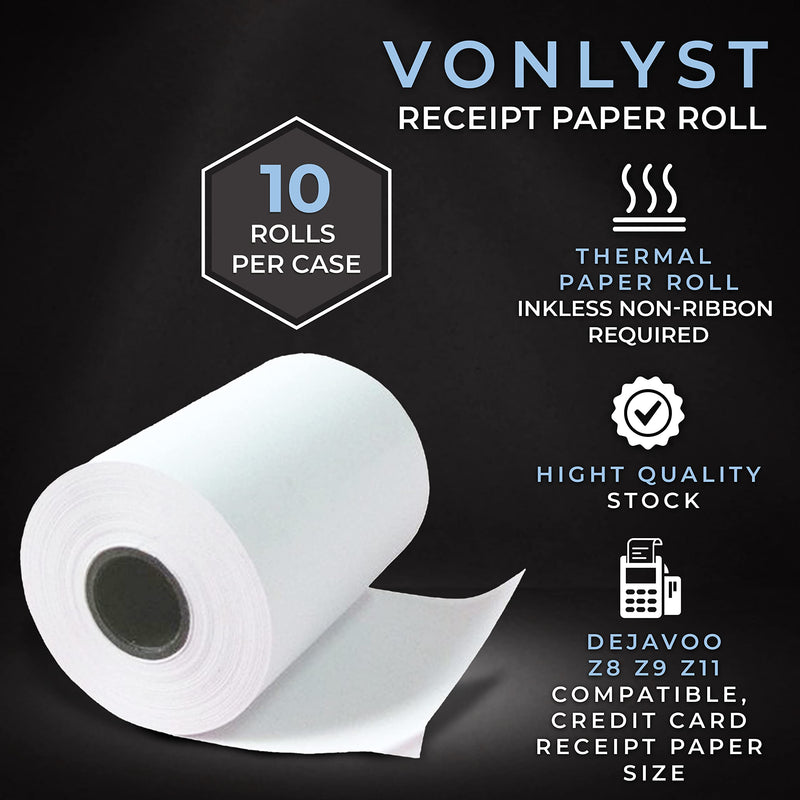 [Australia - AusPower] - Vonlyst Credit Card Machine Paper Roll for Dejavoo Z8 Z9 Z11 (10 rolls) 10 rolls 