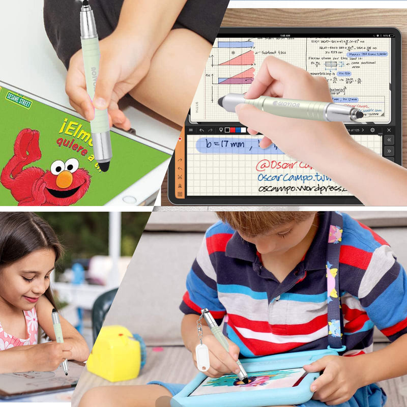 [Australia - AusPower] - Stylus Pen for Kids Tablet, Easy Grip Stylus Pens Touch Screens Pencil for iPhone iPad Air Pro Capacitive Stylus Stylist Pen for Chromebook Android Fire Edition Tablet - Light Green 