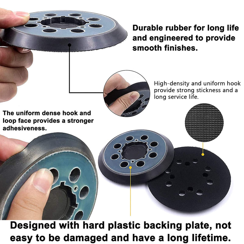 [Australia - AusPower] - 2 Packs for DeWalt DWE64233 & N329079 Orbital Sander Replacement Pad, 5 inch 8 Hole Hook and Loop Sanding Disc Backing Pads, Compatible with DWE6421-B2, DWE6421-B3, DWE6423/6423K, DWE6421/6421K 2 