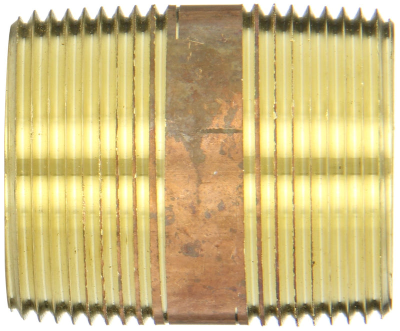 [Australia - AusPower] - Anderson Metals 38300-2020 Lead Free Red Brass Pipe Fitting, Nipple, 1-1/4" x 1-1/4" NPT Male, 2" Length 