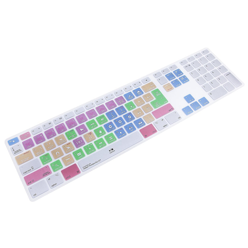 [Australia - AusPower] - MMDW English Silicone Premiere Pro CC Shortcuts Hotkey Keyboard Cover Skin for iMac G6 MB110LL/B MB110LL/A A1243 Keyboard with Numeric Keypad NumberPad(US and EU Version) 