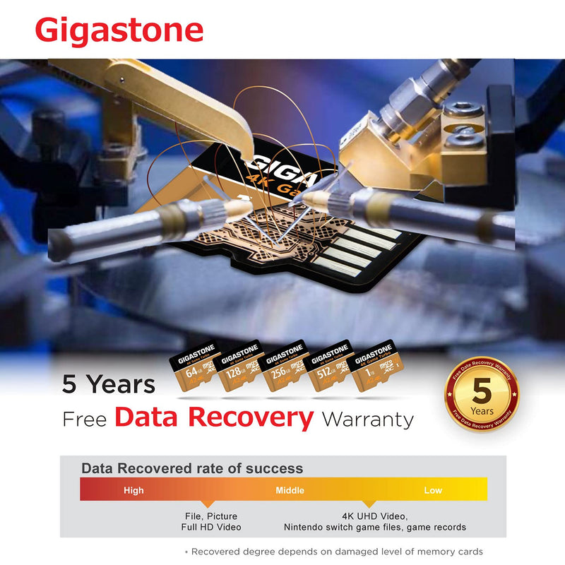 [Australia - AusPower] - [5-Yrs Free Data Recovery] Gigastone 128GB Micro SD Card, 4K UHD Game Turbo, MicroSDXC Memory Card for Nintendo-Switch, Read/Write 100/50 MB/s, DJI, GoPro, Action Camera, A2 V30, UHS-I U3, C10 4K Game Turbo 128GB 4K Game Turbo WG 