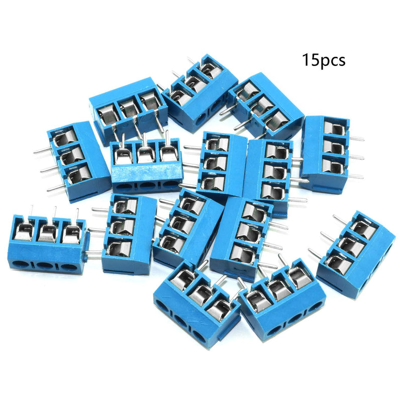[Australia - AusPower] - DGZZI 50pcs Blue 5mm Pitch PCB Mount Screw Terminal Block Connector for Arduino (20pcs 2 Pin + 15pcs 3 Pin + 15pcs 4 Pin) 