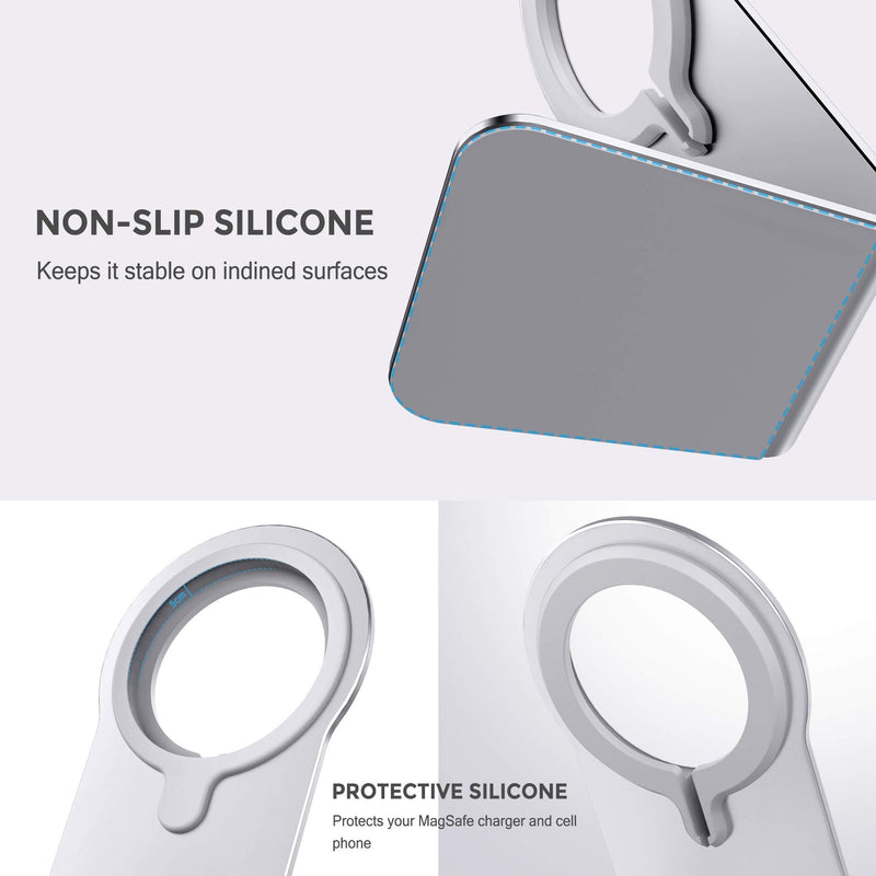[Australia - AusPower] - Stand for MagSafe Charger, CreaDream Aluminum Stand Holder Cradle for iPhone 13 12 Series, Magsafe Accessories Compatible with iPhone 13 12 Mini, Pro, Pro Max, MagSafe Charger Not Included-Silver Silver 