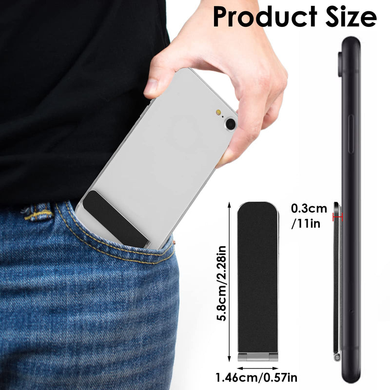 [Australia - AusPower] - Giantree Ultra Thin Cell Phone Holder, Adjustable Mini Alloy Phone Kickstand Portable Phone Stand Foldable Phone Stand for Mobile Phone Tablet (Black) Black 