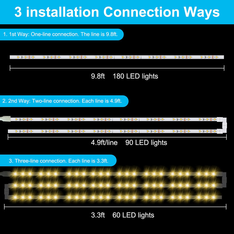 [Australia - AusPower] - Motion Sensor Under Cabinet Lights - Plug-in LED Strip Lights Indoor with Power Adapter, Dimmer and Timer for Kitchen Cabinet, Counter, Shelf, Showcase, Stairway, Bedroom, Corridor, Washroom 9.84FT LIGHT STRIP (WITH POWER ADAPTER) Warm White 3000k 9.84ft 